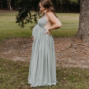 Backless crochet maxi dress